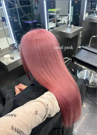 ロング カラー ヘアアレンジ ハイトーン/透明感 髪質改善/rinaのヘアスタイル