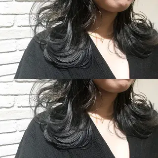 ミディアム カラー シールエクステ⭐️ オオミタクヤのヘアスタイル