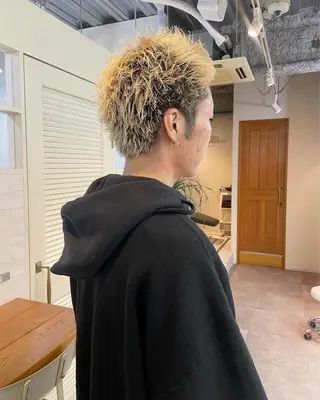 メンズ yumeka🩶ボブ 暖色/透け感カラーのヘアスタイル