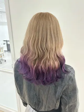 セミロング カラー 山田 梨央のヘアスタイル