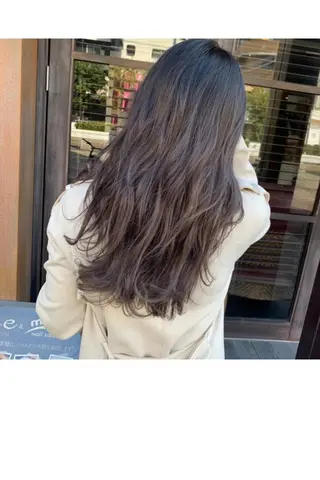 セミロング カラー 髪質改善&縮毛矯正 池本　有宏のヘアスタイル