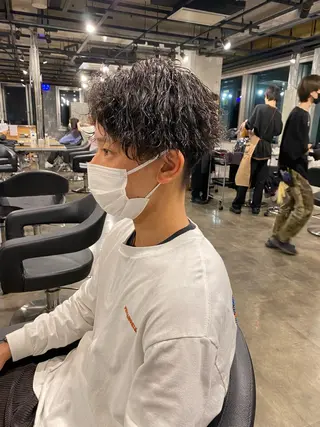 ショート パーマ メンズ 🟦ニュアンス/メン ズパーマ横浜🟦のヘアスタイル