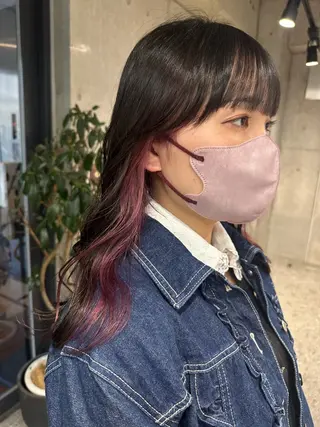 ミディアム ︎🤎W color MIYU‎🤎のヘアスタイル