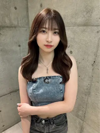セミロング カラー 髪質改善×韓国ヘアサロン Role博多【ロール】所属・✨-10歳ヘア を叶える✨山下遥のヘアスタイル