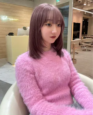 ミディアム レイヤー縮毛矯正 ささきすずね💗のヘアスタイル