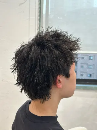 ショート パーマ メンズ スパイキー/ ピンパーマ/緑川雄也のヘアスタイル