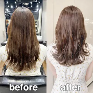 ミディアム カラー 艶髪/縮毛矯正 特化 ヒトシのヘアスタイル