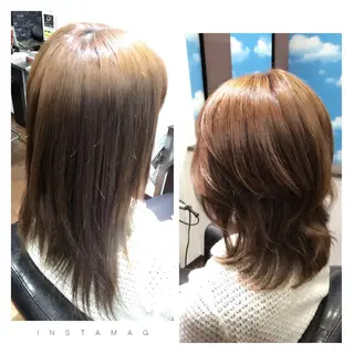 ミディアム カラー ヘアアレンジ Rise Heart 中村 裕介のヘアスタイル