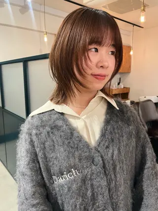 ミディアム 暖色/パーマ 🌼クニトウメイのヘアスタイル