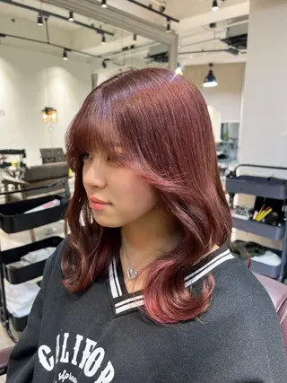 ミディアム カラー ヘアアレンジ 🎀ハイトーン・艶 カラー HANA🎀のヘアスタイル