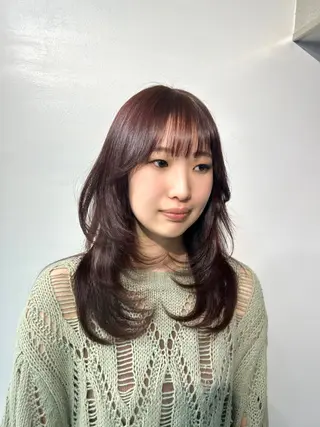 セミロング レイヤー×ツヤカラー 渋谷/kougaのヘアスタイル