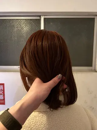 セミロング カラー 愛結 暖色カラー🎀🩰のヘアスタイル