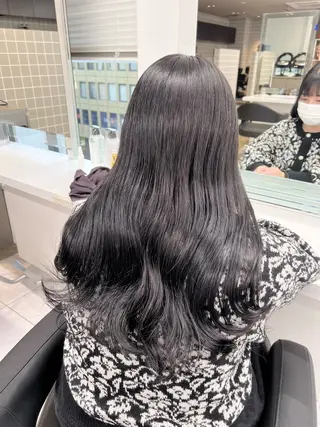 ロング カラー パーマ ヘアアレンジ メンズ キッズ 上品＆韓国風 🥀海心🥀のヘアスタイル