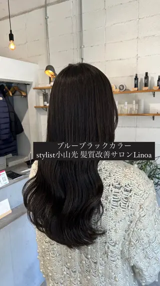 ロング カラー やりすぎないパーマ ニュアンスパーマのヘアスタイル