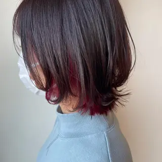 ショート カラー ボブウルフ／ボブ Satsuki【名駅のヘアスタイル