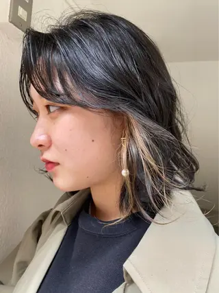 ミディアム カラー ハイライト✖️ 暗髪🤎Nahoのヘアスタイル