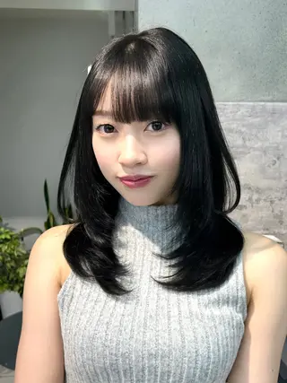 セミロング レイヤー×ツヤカラー 渋谷/kougaのヘアスタイル