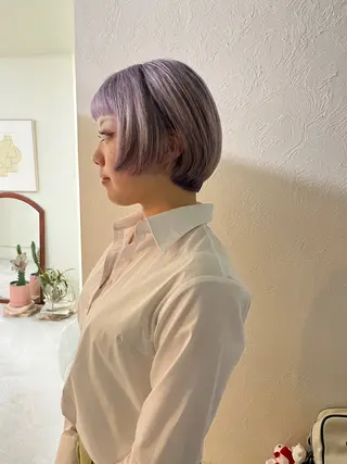 ショート メンズハイトーン/栄 /イトウタケルのヘアスタイル