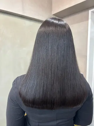 セミロング 髪質改善ストレート/ ブリーチ／渋谷　福田のヘアスタイル