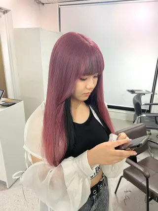 ロング カラー sio.nail&eyebrow salon shimokitazawa2号店所属・nailist mana𖤐´-のネイルデザイン