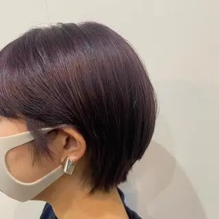 ショート カラー あやめ【顔まわり/レ イヤー/柔らかカラ】のヘアスタイル