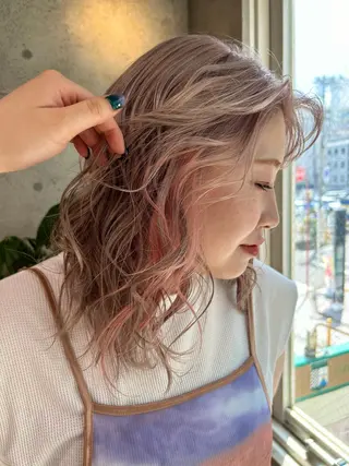 ミディアム カラー デザインカラー/ kanae🌱のヘアスタイル