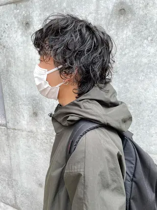ミディアム カラー パーマ メンズ 南堀江🌿パーマ Tetsu【テツ】のヘアスタイル