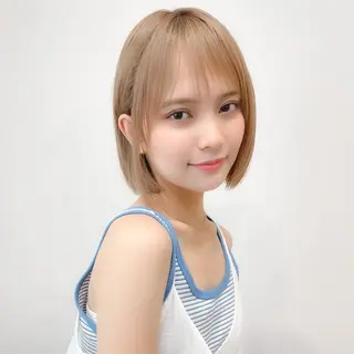ショート カラー ミディアム/顔周り/ ベージュ🌼mayuのヘアスタイル