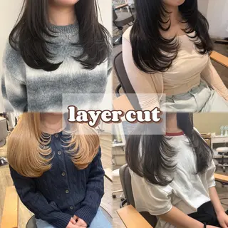 セミロング Rinka/レイヤー /透明感カラーのヘアスタイル