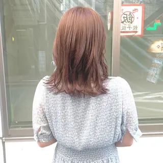 セミロング カラー ブリーチ特化/レイヤ ーカット🥀マサルのヘアスタイル