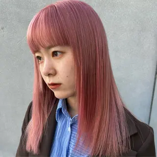 セミロング カラー ブリーチ/暖色/ ダブルカラー/ゆきなのヘアスタイル