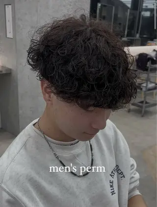 ショート カラー パーマ メンズ メンズパーマ💗 海外風💗haruのヘアスタイル