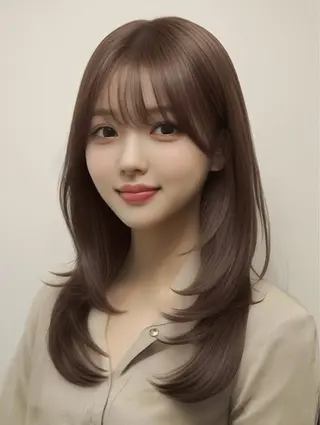 ロング 透明感カラー × ハイトーン さきのヘアスタイル