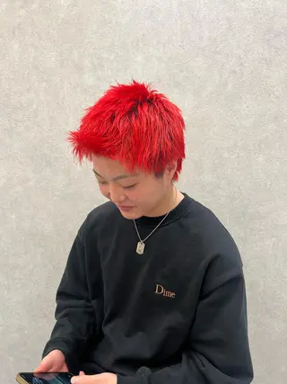 ショート カラー メンズ ARIA💎縮毛矯正 ブリーチ💎複雑履歴のヘアスタイル