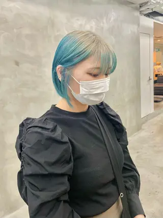 ミディアム カラー パーマ ヘアアレンジ メンズ ハイトーン/レイヤー 🌸さくらのヘアスタイル