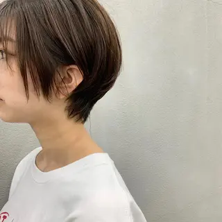 ショート カラー 🌱小顔魅せカット 透明感カラー/泉綺のヘアスタイル