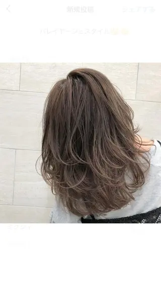 ミディアム カラー 似合わせ/小顔カット 🔷山方直也のヘアスタイル