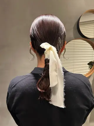 セミロング ヘアアレンジ デザインカラー❤︎ イシイレイのヘアスタイル