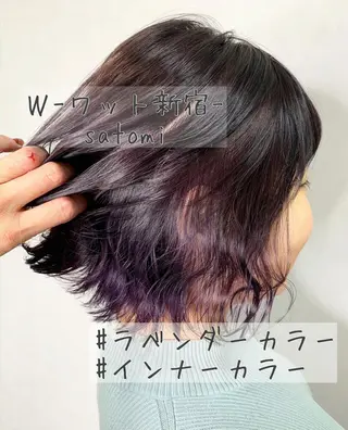 ミディアム 淡色ふんわりhair 新宿satomiのヘアスタイル
