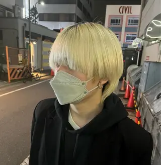 メンズ 韓国ボブ/縮毛矯正 /レイヤーカットのヘアスタイル