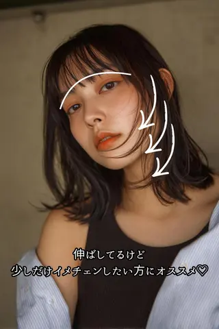 ミディアム YUNA/ 透明感/暖色カラーのヘアスタイル