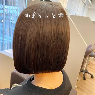 ミディアム カラー マツエク・マツパ ボブ、縮毛矯正👑 心斎橋/高城涼也のヘアスタイル