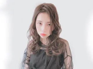 セミロング カラー パーマ Natura 八事店のヘアスタイル