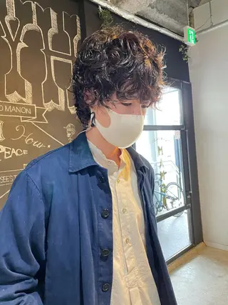 ショート パーマ メンズ メンズヘア/レイヤー /ボブ山内春輝のヘアスタイル