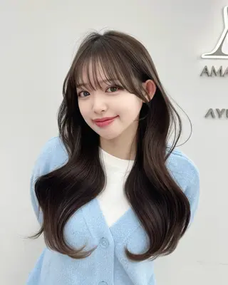 ロング 韓国ヘア　紗希 🦋のヘアスタイル