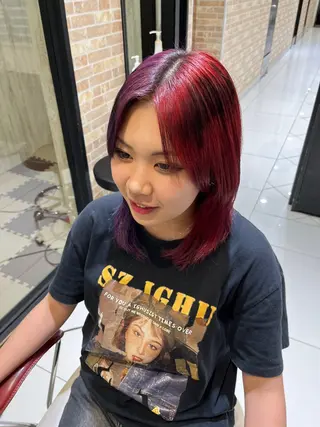 ミディアム カラー 髪質改善美容師 鈴木のヘアスタイル