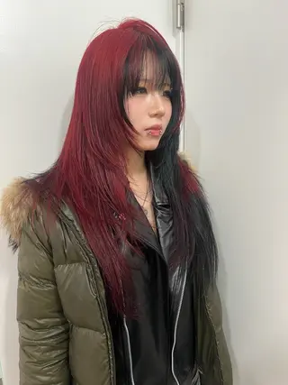 ロング 💥ウルフカット デザインあんな💥のヘアスタイル