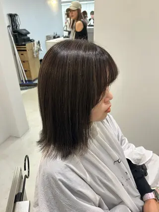 ミディアム ハイトーン/艶髪/ 暗髪/韓国/sanaのヘアスタイル