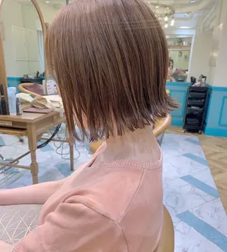 ミディアム カラー 艶カラー/縮毛矯正 髪質改善/ 渡邊莉玖のヘアスタイル