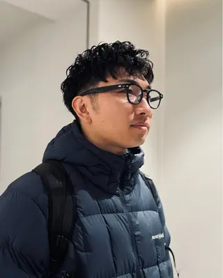 メンズ スパイキーショート 大人パーマ 丸山のヘアスタイル